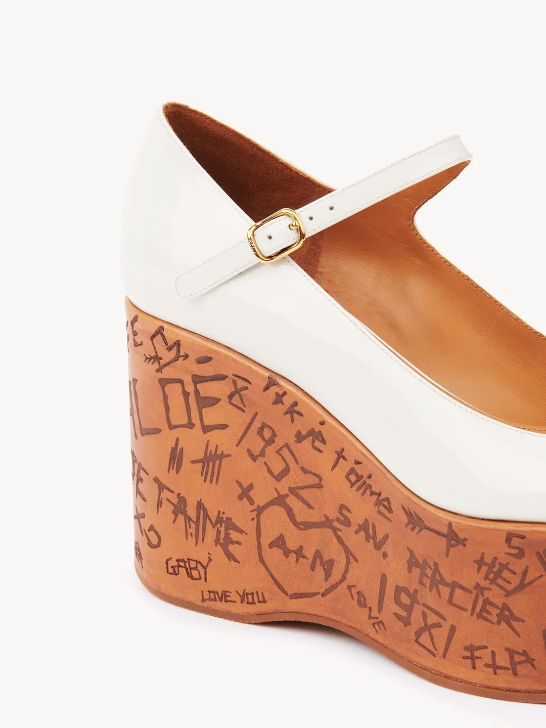 Maxime Wedge Pump in Eggshell, $1407 (approximately P80,008.35), CHLOE, chloe.com